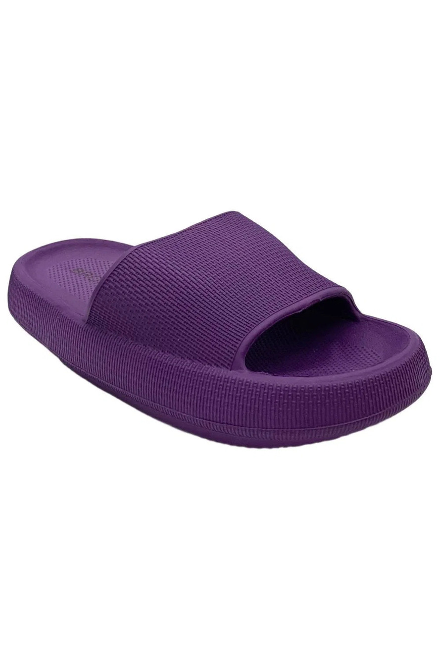 BRONAX Women's Pillow Sandals Purple - Medium